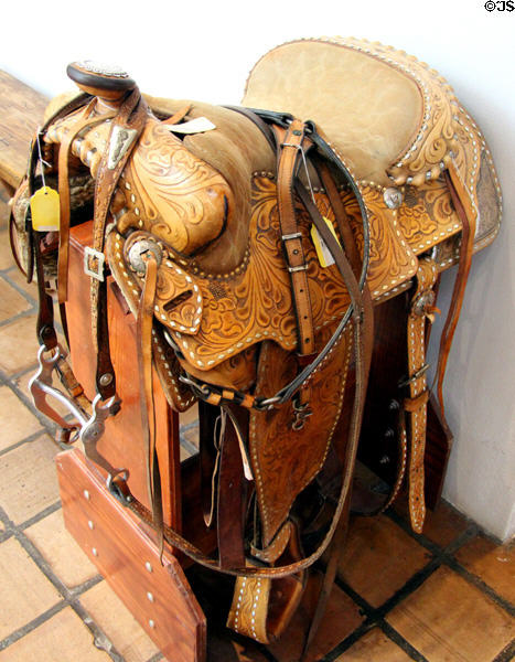 Saddle (early 20thC) by M.L. Leddy at Museum of Western Art. Kerrville, TX.