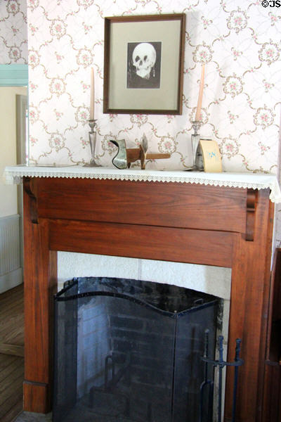Parlor fireplace at LBJ Boyhood Home. Johnson City, TX.