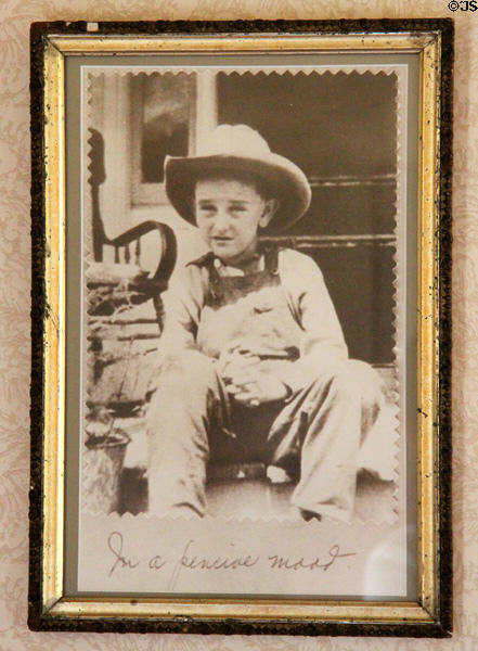 Photo of young Lyndon B. Johnson at LBJ Boyhood Home. Johnson City, TX.