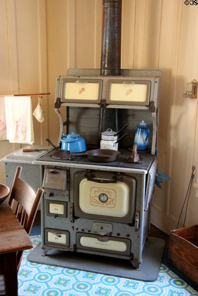 Cast iron Home Comfort stove by Wrought Iron Range Co. of St. Louis, Mo. at LBJ Boyhood Home. Johnson City, TX.