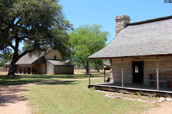 Sam Ealy Johnson log house & farm (c1867) part of Lyndon B. Johnson National Historical Park. Johnson City, TX.