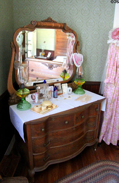 Dresser with mirror at Sauer-Beckmann Farmstead. Stonewall, TX.