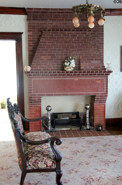 Living room fireplace at Chambers House Museum. Beaumont, TX.