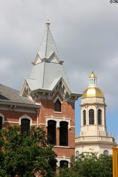 Towers of Old Main Hall & Pat Neff Hall at Baylor University. Waco, TX.