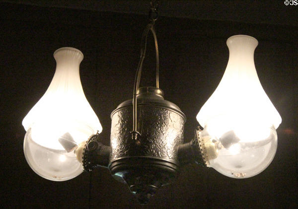 Double hanging oil angle lamps (c1885) at Earle-Napier-Kinnard House. Waco, TX.