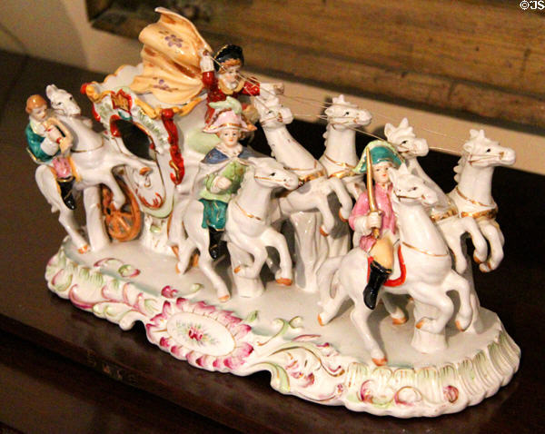 Porcelain figure of carriage with outriders at Earle-Napier-Kinnard House. Waco, TX.