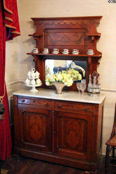 Sideboard with custard cups & caster set at Fort House. Waco, TX.