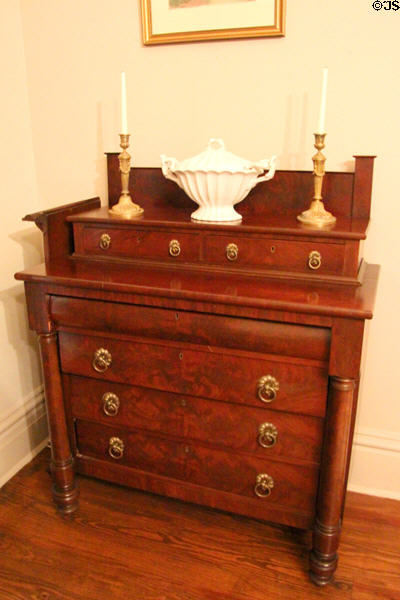 Chest of drawers used as sideboard at McCulloch House. Waco, TX.