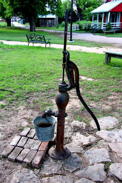 Water pump at historic village of Mayborn Museum. Waco, TX.