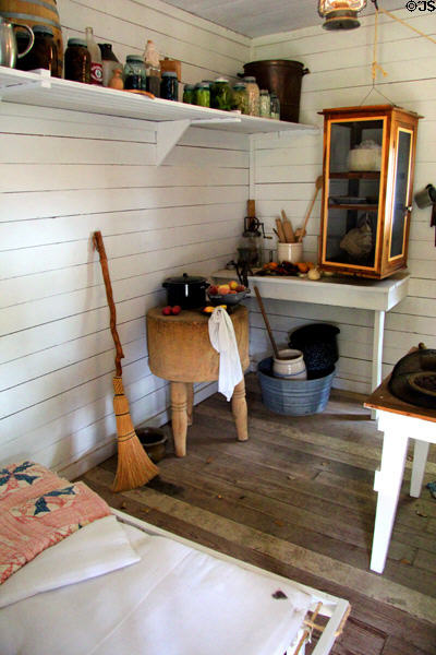 Interior of Cook's House at historic village of Mayborn Museum. Waco, TX.