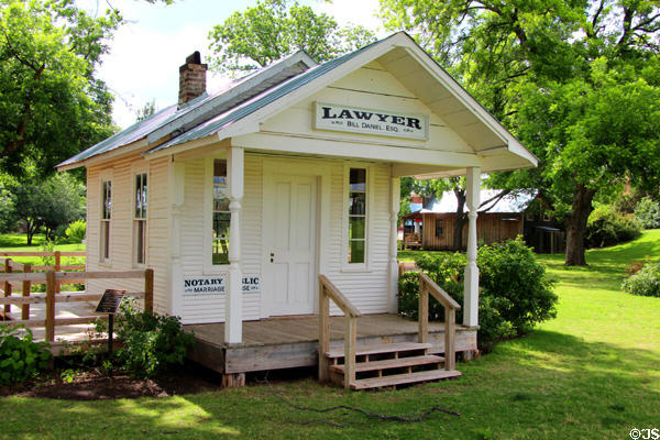 Gov. Bill Daniel's Law Office at historic village of Mayborn Museum. Waco, TX.