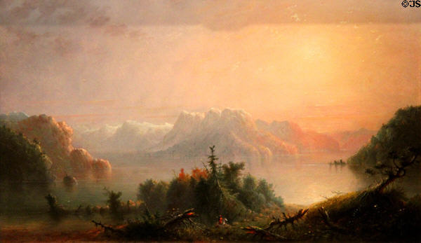 The Lake Her Lone Bosom Expands to the Sky painting (c1850) by Alfred Jacob Miller at Dallas Museum of Art. Dallas, TX.