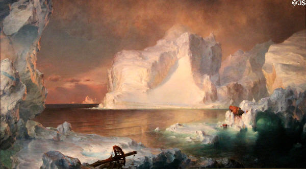 The Icebergs painting (1861) by Frederic Edwin Church at Dallas Museum of Art. Dallas, TX.