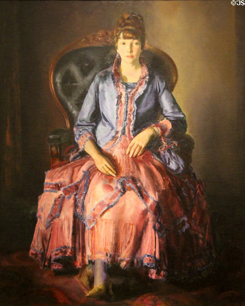 Emma in a Purple Dress painting (1920-3) by George W. Bellows at Dallas Museum of Art. Dallas, TX.
