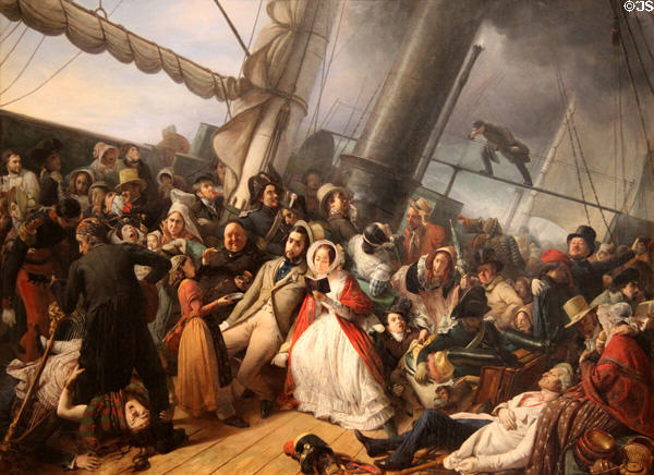 Seasickness at the Ball, on Board & English Corvette painting (c1860s) by François-Auguste Biard at Dallas Museum of Art. Dallas, TX.