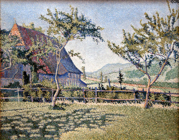 Comblat-le-Château, the Meadow painting (1887) by Paul Signac at Dallas Museum of Art. Dallas, TX.