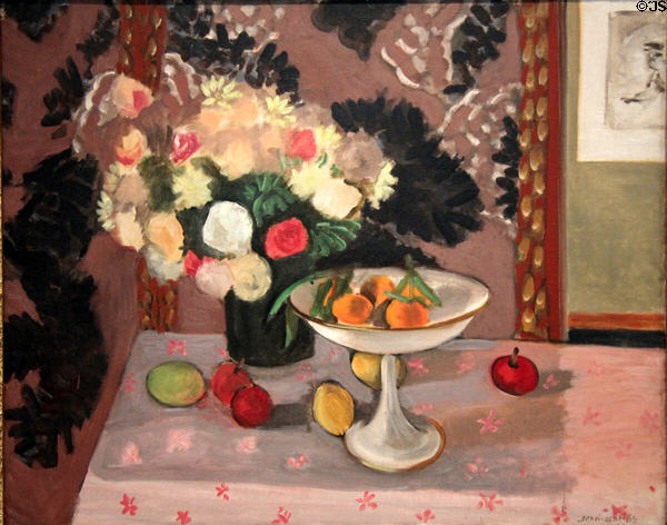Still Life: Bouquet & Compotier painting (1924) by Henri Matisse at Dallas Museum of Art. Dallas, TX.