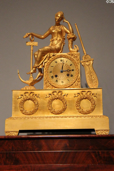 Mantle clock (c1825) by St. Nicolas d'Aliermont & Paris, France at Dallas Museum of Art. Dallas, TX.
