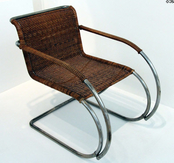 Armchair (MR20) (1927) by Ludwig Mies van der Rohe of Germany at Dallas Museum of Art. Dallas, TX.