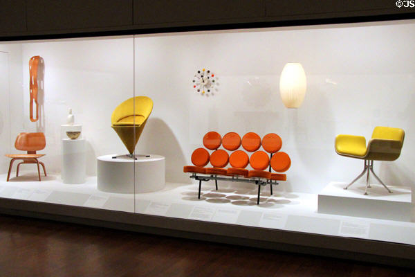 Collection of modern chairs at Dallas Museum of Art. Dallas, TX.