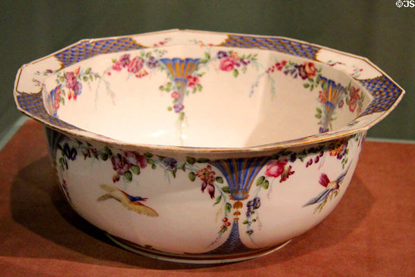 Porcelain bowl (1730s-1756) from Vincennes Factory of France at Dallas Museum of Art. Dallas, TX.