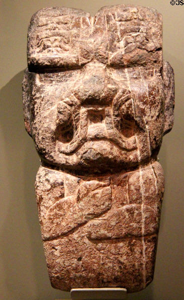 Olmec stone spirit axe (c900-500 BCE) from Tabasco, Mexico at Dallas Museum of Art. Dallas, TX.