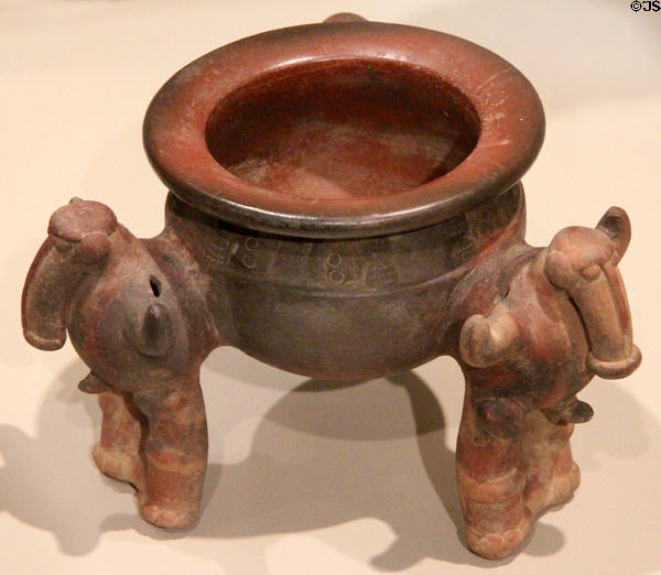 Ceramic tripod vessel with anthropomorphized legs (1-500) from Atlantic zone, Costa Rica at Dallas Museum of Art. Dallas, TX.