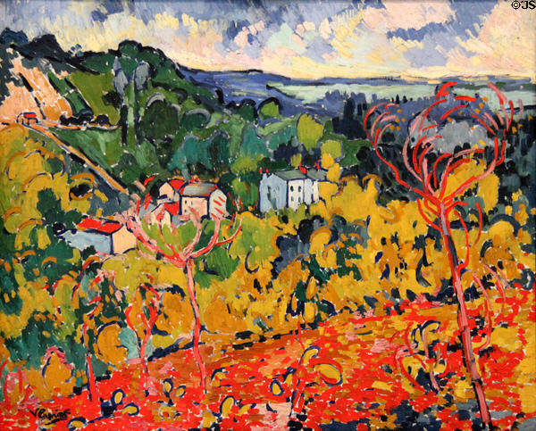 Bougival painting (1905-6) by Maurice de Vlaminck in Reves Collection at Dallas Museum of Art. Dallas, TX.