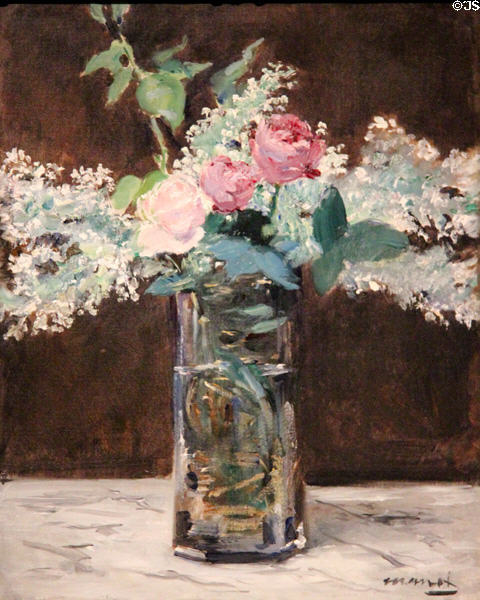 Vase of White Lilacs & Roses (1883) by Édouard Manet in Reves Collection at Dallas Museum of Art. Dallas, TX.