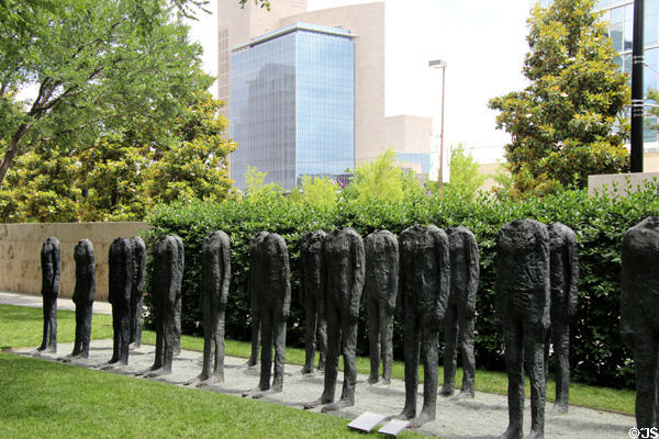 Bronze Crowd sculpture (1990-1) by Magdalena Abakanowicz at Nasher Sculpture Center. Dallas, TX.