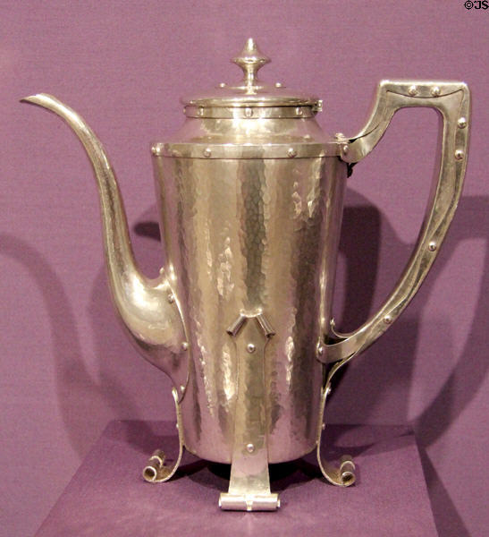 Silver coffeepot (c1905) by Thomas G. Brown & Sons, New York City at Dallas Museum of Art. Dallas, TX.