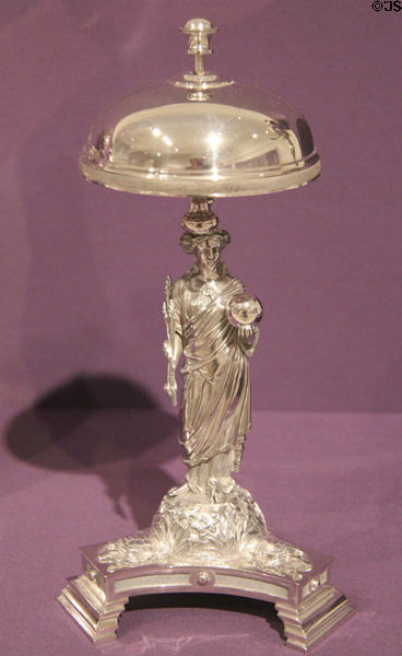 Silver dinner bell (c1866-75) by William Bogert & Co. of New York City at Dallas Museum of Art. Dallas, TX.
