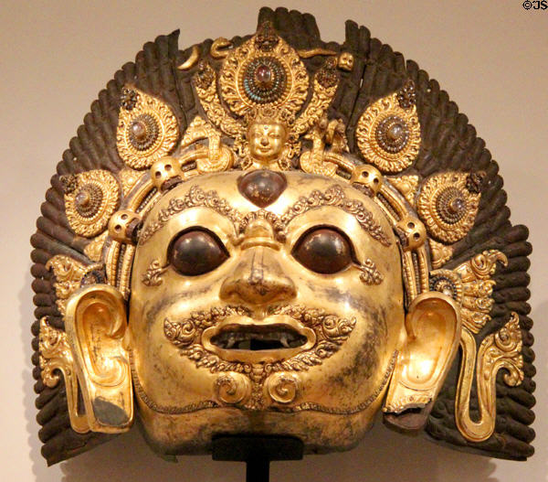Mask of Bhairava (15th-16thC) from Nepal at Dallas Museum of Art. Dallas, TX.