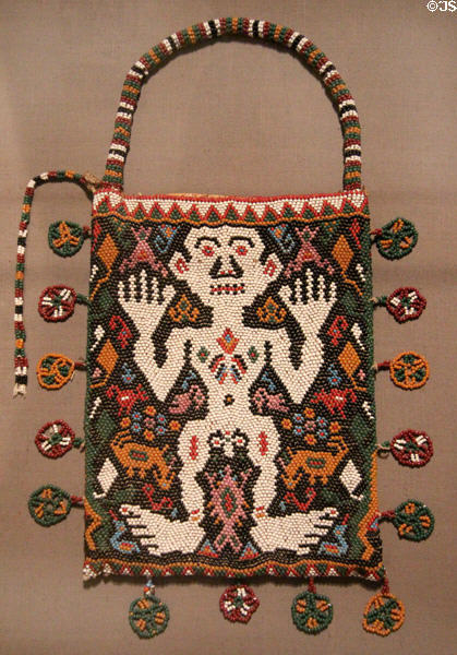 Beaded Betel nut bag (late 19th-early 20thC) from Lesser Sunda Islands, Indonesia at Dallas Museum of Art. Dallas, TX.