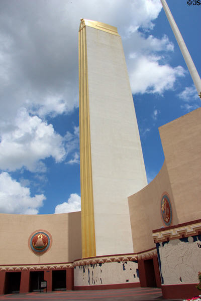 Tower Building (179 ft) (originally U.S. Government Building) (1936) for Texas Centennial Exposition at Fair Park. Dallas, TX. Style: Art Deco. On National Register.