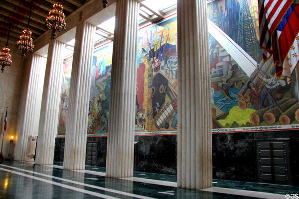 Eugene Savage's murals in Great Hall of the Six Flags (1936) in Hall of State built for Texas Centennial Exposition at Fair Park. Dallas, TX.