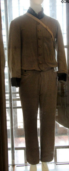 Uniform of soldier in Texas Brigade which fought for Confederacy under General R.E. Lee's Army Northern Virginia at Dallas Historical Society Museum in Hall of State in Fair Park. Dallas, TX.