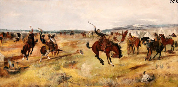 Breaking Camp painting (c1885) by Charles Marion Russell at Amon Carter Museum of American Art. Fort Worth, TX.