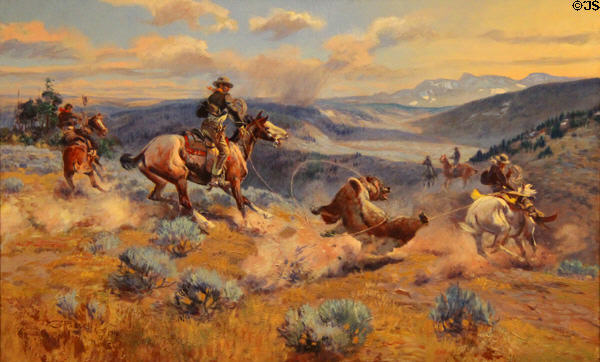 Loops & Swift Horses are Surer than Lead painting (1916) by Charles Marion Russell at Amon Carter Museum of American Art. Fort Worth, TX.