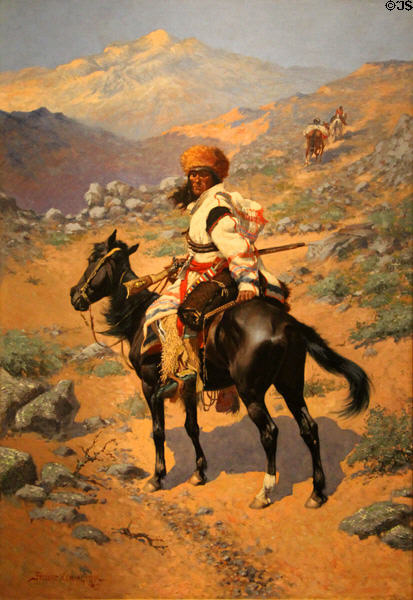 An Indian Trapper painting (1889) by Frederic Remington at Amon Carter Museum of American Art. Fort Worth, TX.