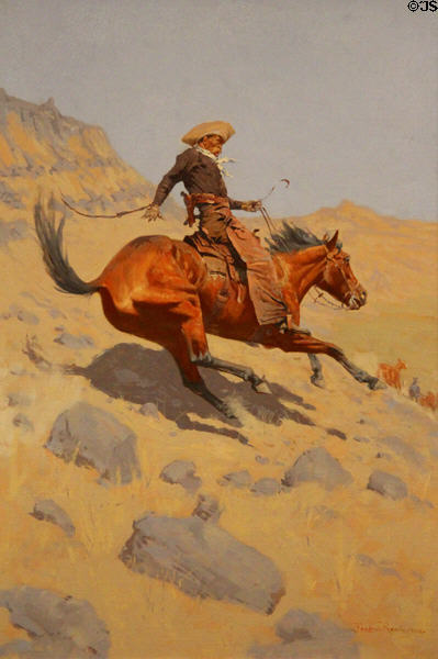 The Cowboy painting (1902) by Frederic Remington at Amon Carter Museum of American Art. Fort Worth, TX.