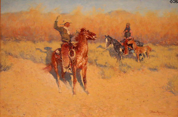Long-Horn Cattle Sign painting (1908) by Frederic Remington at Amon Carter Museum of American Art. Fort Worth, TX.