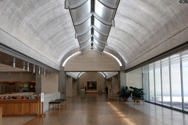 Interior of Kahn Building at Kimbell Art Museum. Fort Worth, TX.