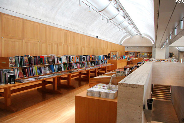 Bookstore in Kahn Building at Kimbell Art Museum. Fort Worth, TX.