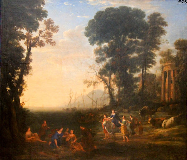 Coast Scene with Europa & the Bull painting (1634) by Claude Lorrain at Kimbell Art Museum. Fort Worth, TX.