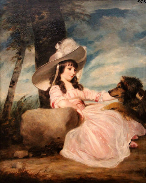Miss Anna Ward with Her Dog painting (1787) by Joshua Reynolds at Kimbell Art Museum. Fort Worth, TX.