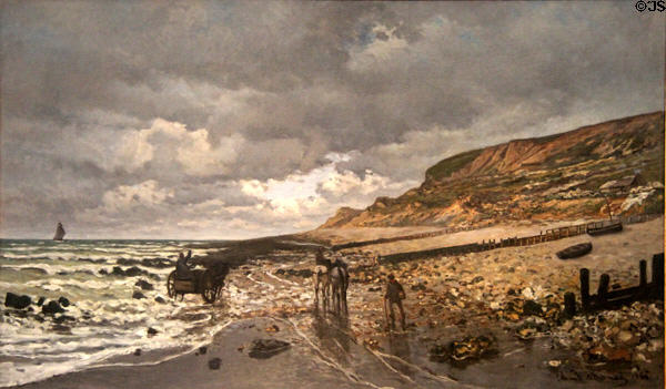 La Pointe de la Hève at Low Tide painting (1865) by Claude Monet at Kimbell Art Museum. Fort Worth, TX.
