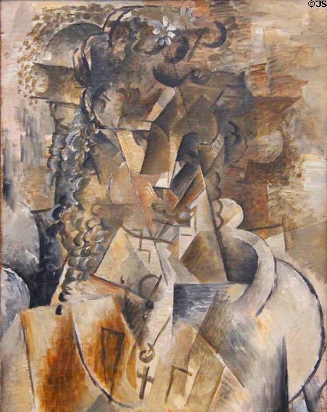 Girl with a Cross painting (1911) by Georges Braque at Kimbell Art Museum. Fort Worth, TX.