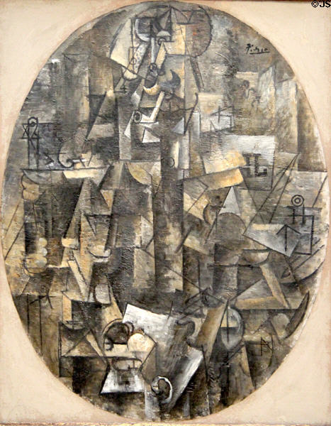 Man with a Pipe painting (1911) by Pablo Picasso at Kimbell Art Museum. Fort Worth, TX.