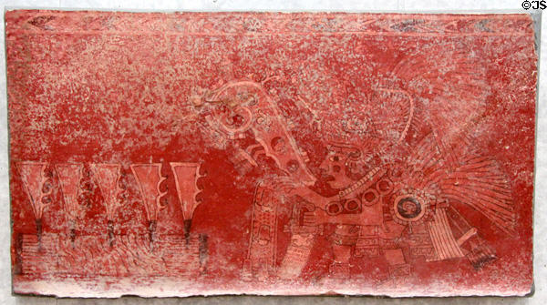 Teotihuacán Singing Priest or God fresco (c400-600) from Mexico at Kimbell Art Museum. Fort Worth, TX.